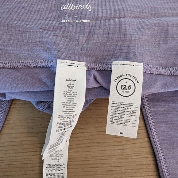 * NWT* Allbirds Natural Flow Leggings - Purple Hush - Size Large - Picture 5 of 6